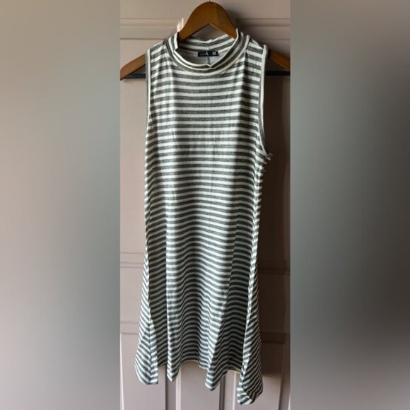 SIVA Women's Black White Striped Sleeveless A Line Dress NWOT S #1907 - Picture 1 of 5